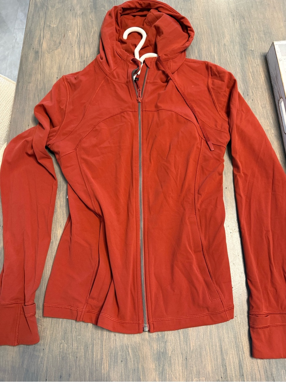 lululemon athletica Women's Hooded Zip Jacket in Rust Red